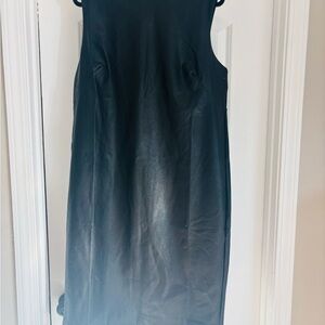 SPANX Black Sleeveless Faux Leather Midi Dress